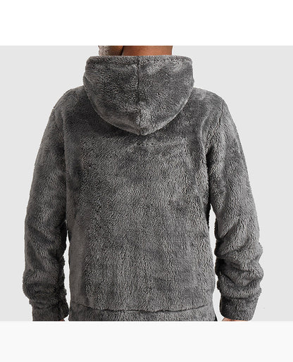 Gray Cozy Fur Hoodie