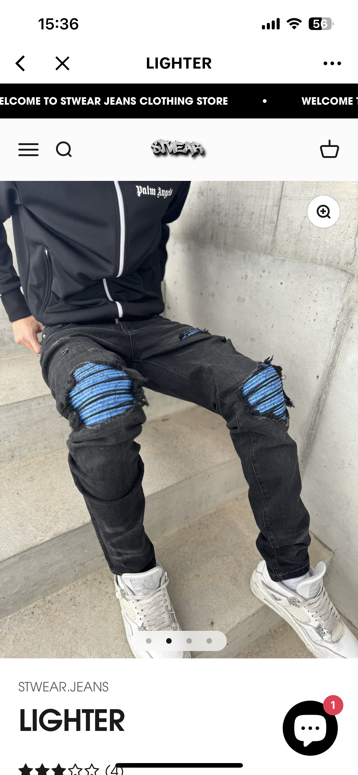 Electric Shadow Patch Jeans