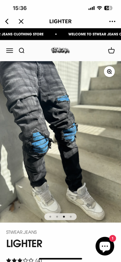 Electric Shadow Patch Jeans