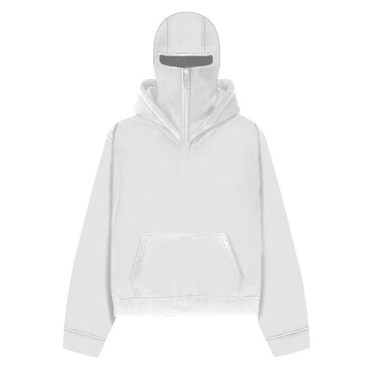 White Balaclava Hoodie