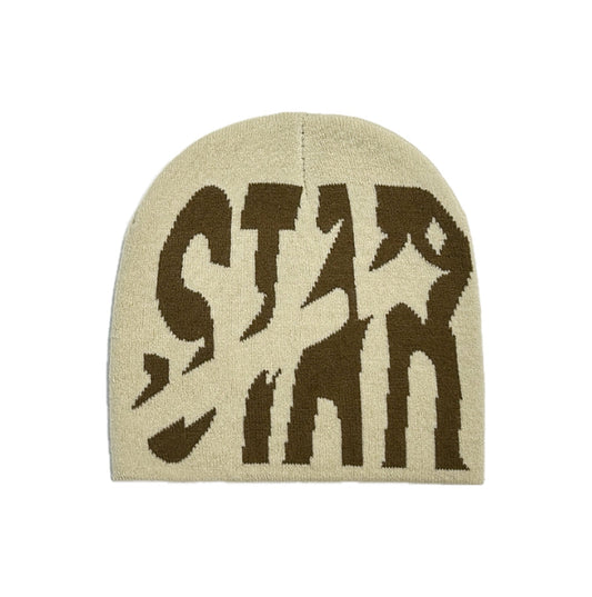 Beige Star Wool Cap